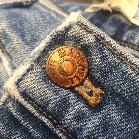 Madewell Slim Demi-Boot Distressed Raw Hem Jeans Size 27 - Picture 13 of 15